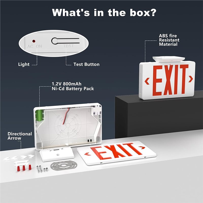 【A10R】Panneau de sortie rouge  - Emergency Exit Sign avis et prix